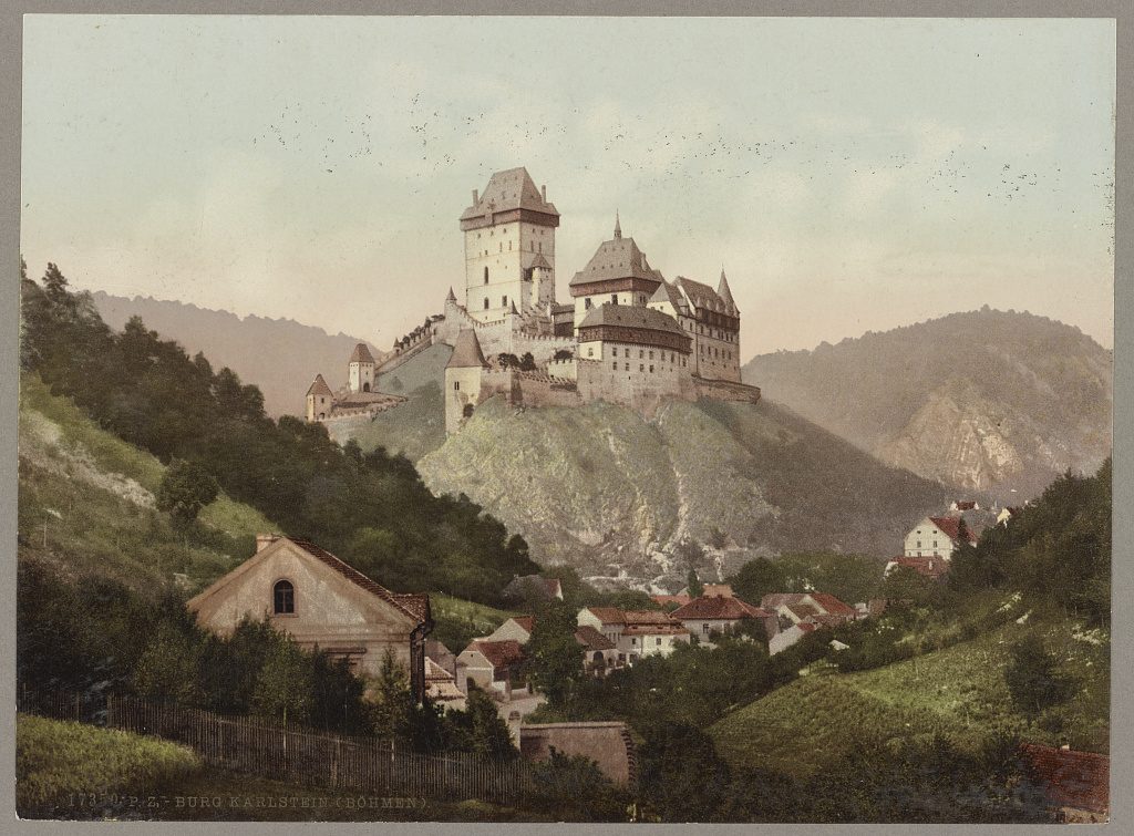 Замок Карлштейн, фотохром, около 1890