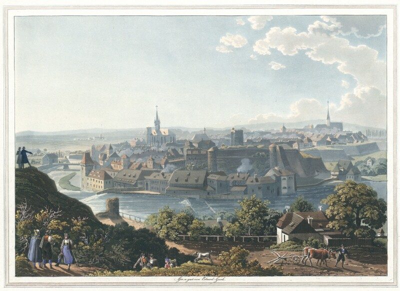 Cheb od starého hradu, Eduard Gurk, 1825