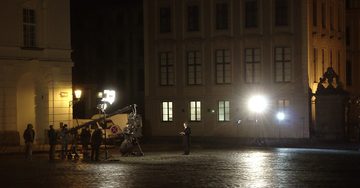 Czech Television live broadcast on Hradčanské náměstí, January 2013