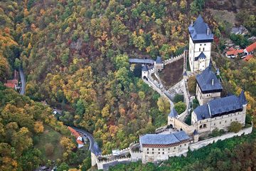 Aerial view of Karlštejn Castle, Central Bohemia, 2009