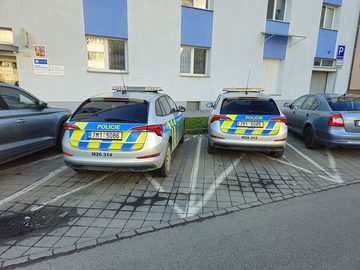 Czech Police patrol cars in Olomouc