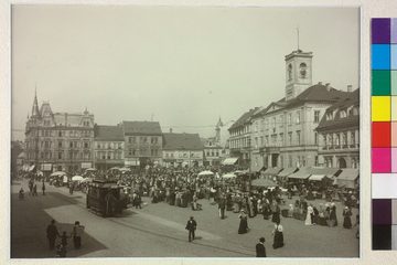 Tržní náměstí v Ústí nad Labem roku 1901
