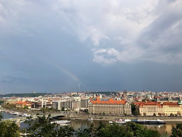 View from Letná Plain across the Vltava to the Old Town