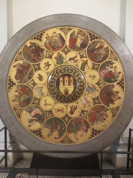 Original der Kalenderscheibe der Prager Rathausuhr von Josef Mánes (1865) in der Sammlung des Museums