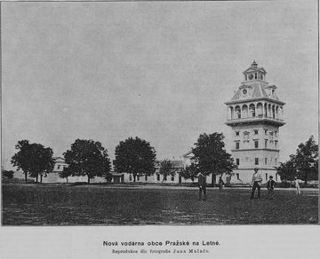 The new Prague municipal waterworks at Letná, 1888