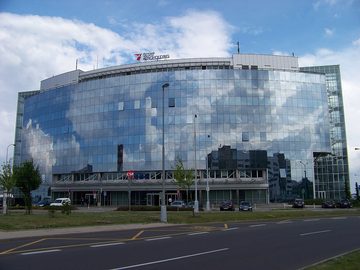 Building of Český aeroholding (APC) at Prague–Ruzyně airport, home to ČSA, 2012