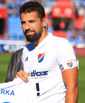 Milan Baroš in a Baník Ostrava shirt, 2018