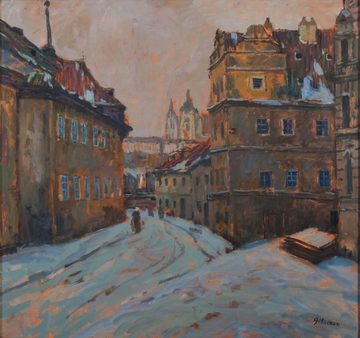 Nerudova Street, painting by Gustav Macoun