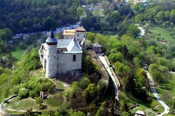 The castle on Kunětická hora from the air