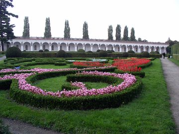 The Flower Garden in Kroměříž with its colonnade