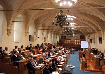 The Senate's debating chamber in the former stables of Wallenstein Palace, 2011
