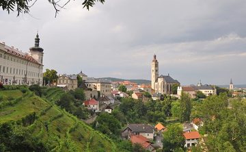 Kutná Hora, view across a vineyard to the historic centre