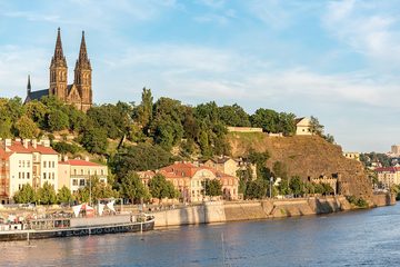 Vyšehrad with the Basilica of St Peter and Paul above the Vltava