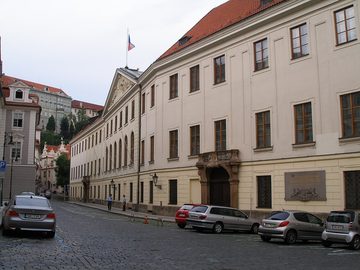 The Chamber of Deputies building on Sněmovní Street in the Lesser Town