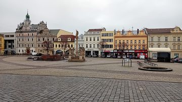 Karlovo náměstí v Kolíně, únor 2024