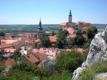 Mikulov with the château above the historic centre