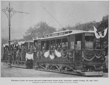 Opening of the circular electric tramway in Vinohrady, 18 September 1897